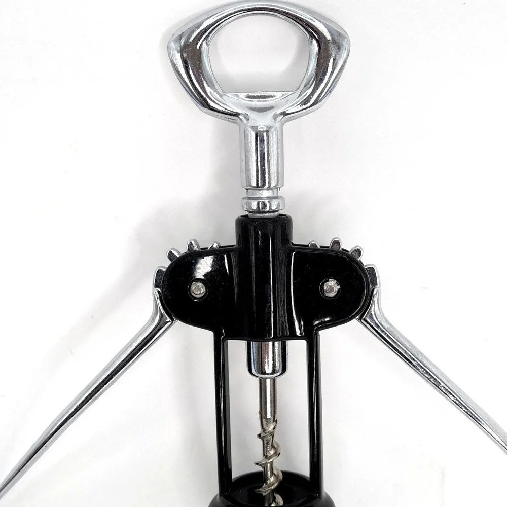 Winged‎ Corkscrew Wine Opener Vintage Black Chrome Barware Tool Retro